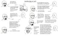 angry arm bloodshot_eyes clenched_teeth closed_mouth computer crying glass glasses hand open_mouth pol_(4chan) smile smug soyjak stubble text variant:monkeyjak variant:soyak wojak wordswordswords // 4000x2500 // 1.0MB