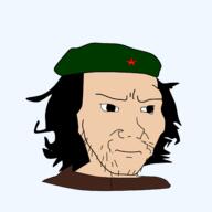 che_guevara closed_mouth clothes communism concerned cuba frown hair hat military_beret redraw soyjak stubble white_skin // 2500x2500 // 293.9KB