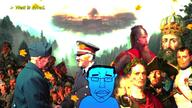 adolf_hitler animated benito_mussolini calm charlemagne closed_eyes closed_mouth ear frederick_barbarossa frederick_the_great gigachad glasses hair hegel julius_caesar leafs music napoleon rome sound soyjak subvariant:chudjak_front variant:chudjak video // 1920x1080, 69.9s // 17.0MB