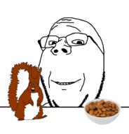2soyjaks almond animal brown_skin ear food full_body glasses nut open_mouth smile soyjak squirrel stubble tail variant:feraljak variant:wholesome_soyjak // 892x930 // 143.7KB