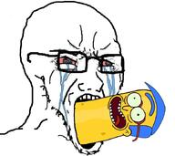 angry crying milhouse_(the_simpsons) pickle_rick soyjak variant:soyak // 882x785 // 94.3KB