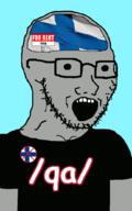 animated arm clothes country finland flag glasses grey_skin key npc open_mouth qa_(4chan) rent_free sign small_eyes soyjak stubble text tshirt variant:soyak // 647x1031 // 74.5KB