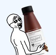 arm bottle glasses hand holding_object open_mouth soy soylent stubble variant:unknown // 300x297 // 43.5KB