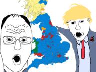 2019 2soyjaks arm boris_johnson british clothes conservative democracy dominic_cummings election glasses hand open_mouth pointing poppy soyjak suit variant:two_pointing_soyjaks // 1188x900 // 700.3KB
