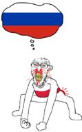 angry animated blood bloodshot_eyes butthurt clenched_teeth dance ear flag glasses hand leg monkey_dance poland red_eyes russia soyjak stubble thought_bubble variant:feraljak vein yellow_teeth // 530x852 // 73.0KB