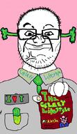 badge celery closed_mouth clothes doctor food glasses hair hand holding_object i_love necktie redraw smike soyjak stubble text variant:upsidedownjak vinluv // 600x1034 // 60.1KB