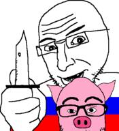 hohol holding_object knife pig pink_skin russia ukraine variant:nojak variant:thumbjak // 454x497 // 20.1KB