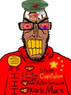 angry award capitalism china communism euromutt glasses karl_marx nosebleed open_mouth porky red_eyes red_shirt rent_free soyjak star stubble subvariant:euromutt variant:markiplier_soyjak yellow_teeth // 594x797 // 270.8KB