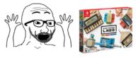 animated arm excited gif glasses hand hands_up nintendo nintendo_labo open_mouth shaking soyjak stubble text variant:excited_soyjak vidya // 680x315 // 129.4KB