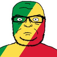 closed_mouth country flag glasses green red republic_of_congo serious soyjak stubble variant:seriousjak yellow // 850x848 // 13.1KB