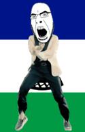 angry animated country dance flag full_body gangnam_style glasses irl lesotho mokorotlo open_mouth soyjak stubble variant:cobson // 300x460 // 509.5KB