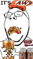 a_and_w arm can closed_eyes closed_mouth clothes food glasses hand hat holding_object its_over licking_lips logo meta:missing_variant smile soda soyjak stubble text tongue // 600x1053 // 356.6KB