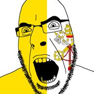 angry country cross crown flag flag:vatican_city glasses key open_mouth soyjak stubble variant:cobson vatican // 721x720 // 60.7KB