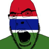 angry country flag gambia glasses open_mouth soyjak stubble variant:cobson // 721x720 // 11.2KB