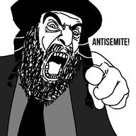 angry big_nose glasses jews judaism kike open_mouth red soyjak_party subvariant:feraljew text variant:feraljak zionism zionist // 1080x1080 // 270.8KB