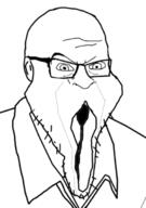 angry ear glasses open_mouth soyjak stubble team_fortress_2 vagineer variant:feraljak // 476x676 // 93.7KB
