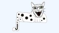 angry animal arm cat cat_ear comic_sans ear full_body glasses green_eyes leg letter open_mouth paw soyjak spots stubble subvariant:feral_meowjak tail variant:feraljak whisker // 1920x1080 // 340.2KB