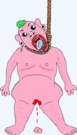 belly blood childbearing_hips crying ear earring fat ftm full_body green_hair hanging naked nipple open_mouth penis phalloplasty piss pooner rope scar self_harm smile soyjak stubble suicide surgery template tongue tranny variant:bernd yellow_teeth // 1375x2392 // 414.7KB