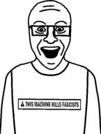 fascism fit_(4chan) glasses open_mouth smosh soyjak tank_top text variant:unknown // 438x578 // 22.4KB