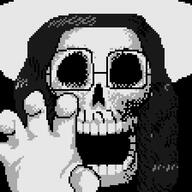 clothes glasses hair hand hat open_mouth retro scarlett_ohara skeleton soyjak stubble uninvited variant:unknown video_game // 448x448 // 23.9KB