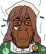 4chan argentina badge bant_(4chan) brown_hair brown_skin bug clothes flag fly glasses lips long_hair map_(pedophile) mexico pedophile shitskin soyjak stinky stubble subvariant:chudplier suiseiseki variant:chudjak variant:markiplier_soyjak // 710x829 // 217.0KB