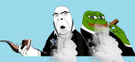 bald blue_background cigar clothes frog glasses lips pepe pipe smoke stubble suit tuxedo variant:cobson // 3439x1582 // 412.9KB