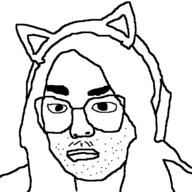 cat_ear closed_mouth glasses hair headphones jackbox mustache soyjak stubble thick_eyebrows tranny variant:unknown // 568x567 // 12.5KB