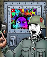 arm baby badge ben_garrison bloodshot_eyes button closed_mouth clothes coal colorful crying deformed door ear gas_chamber glasses grinlook_poggers hand hat helmet iron_cross multiple_soyjaks mushroom nazism oh_my_god_she_is_so_attractive open_mouth pacifier schutzstaffel soyjak stubble subvariant:jacobson subvariant:nathaniel subvariant:wholesome_soyjak swastika uniform variant:a24_slowburn_soyjak variant:chudjak variant:cobson variant:david variant:el_perro_rabioso variant:gapejak variant:markiplier_soyjak variant:nojak white_skin window // 1096x1340 // 1.8MB