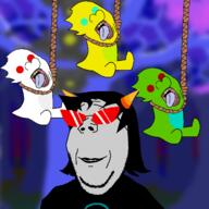 4soyjaks ack closed_mouth clothes dragon glasses grey_skin hair hanging homestuck horn open_mouth plush rope scalemates smile soyjak stubble subvariant:wholesome_soyjak suicide terezi_pyrope tongue tree troll_(homestuck) variant:bernd variant:gapejak yellow_teeth // 1500x1500 // 831.8KB