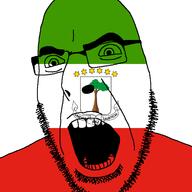 angry country equatorial_guinea flag glasses open_mouth soyjak stubble variant:cobson // 721x720 // 38.8KB