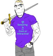 1488 aryan blue_eyes buff clothes hair holding_object nazism nordic schutzstaffel smile stubble swastika swearing_is_not_cool_or_attractive sword variant:cobson watch yellow_hair // 1834x1910 // 123.3KB
