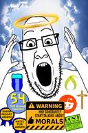 angel award christianity cross faggot glasses halo hand heaven kiwifarms moral_high_ground moralfag morals mouth open open_mouth reddit soyjak stubble text total_nigger_death variant:ppp // 1000x1500 // 508.8KB