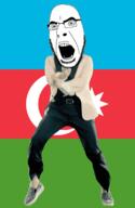 angry animated azerbaijan country dance flag gangnam_style glasses open_mouth soyjak stubble variant:cobson // 300x460 // 500.9KB
