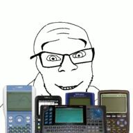 calculator glasses graphing_calculator smile soyjak stubble variant:feraljak // 1500x1500 // 986.7KB