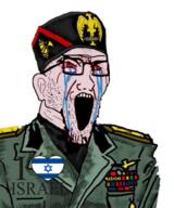 benito_mussolini bloodshot_eyes clothes country crying ear flag glasses hat i_love israel italy open_mouth politics soyjak stretched_mouth stubble variant:classic_soyjak white_skin // 560x670 // 413.7KB