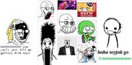 2soyjaks antenna badge beard bloodshot_eyes calarts clothes crying gardevoir glasses greentext grin hair hairy hi_top inception knowyourmeme kym_tan large_mouth multiple_soyjaks nose_hair open_mouth orange_eyes pokemon qa_(4chan) reddit smile soyjak stretched_mouth stubble suit text variant:a24_slowburn_soyjak variant:markiplier_soyjak variant:qa_tan variant:soyak video_game vore yellow_hair // 1152x568 // 321.2KB