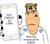 bbc biting_lip catholic christard christianity clothes eyebags eyebrows glasses hair holding_object milo_yiannopoulos orthodox_church phone protestant queen_of_spades subvariant:hornyson tan_skin undercut variant:cobson // 708x634 // 139.1KB