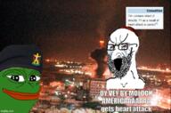 arab beard bloodshot_eyes clothes crying frog glasses hat iraq judaism kippah large_eyebrows large_nose open_mouth pepe saddam_hussein screaming soyjak stretched_mouth text variant:soyak // 756x499 // 714.0KB
