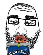 balding bant_(4chan) beard capri_sun closed_mouth drinking drinking_straw lips oh_my_god_she_is_so_attractive sip variant:unknown yonkers // 349x443 // 83.9KB