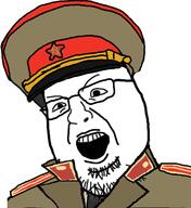 clothes communism glasses hammer_and_sickle hat military open_mouth soviet_union stubble uniform variant:shotjak // 367x400 // 69.7KB