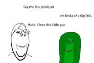 2soyjaks comic food glasses pickle pickle_rick rick_and_morty say_the_line subvariant:wholesome_soyjak text variant:gapejak variant:impish_soyak_ears // 896x600 // 92.5KB