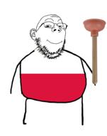 closed_mouth ear full_body holding_object holding_plunger plunger poland smile soyjak stubble variant:impish wholesome // 778x989 // 116.2KB