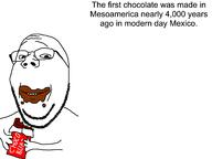 chocolate eating factjak food mesoamerica mexico smile subvariant:wholesome_soyjak tenochtitlan text variant:gapejak // 3264x2448 // 438.6KB