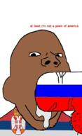 blowjob brown_skin coat_of_arms cum eagle flag looking_at_you penis russia serbia text united_states variant:gapejak // 597x976 // 219.0KB