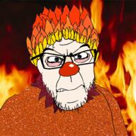 angry closed_mouth fire glasses hair heat_miser miser_brothers orange_hair soyjak stubble the_year_without_a_santa_claus variant:feraljak white_skin // 1000x1000 // 1.0MB