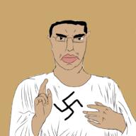 angry arm christianity chud closed_mouth clothes ear glasses hair hand jesus nazism redraw soyjak subvariant:chudjak_front swastika variant:chudjak white_skin // 1000x1000 // 203.9KB