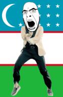 angry animated country dance flag flag:uzbekistan gangnam_style glasses open_mouth soyjak stubble uzbekistan variant:cobson // 300x460 // 504.4KB