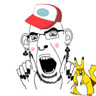 2soyjaks angry ash_ketchum blush cheeks ear earring glasses kanto mustache nose_piercing nose_ring open_mouth painted_nails pikachu pokemon queen_of_spades soyjak spade stubble subvariant:slutson variant:cobson variant:feraljak // 750x750 // 109.8KB