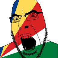 angry country flag glasses open_mouth seychelles soyjak stubble variant:cobson // 721x720 // 33.8KB