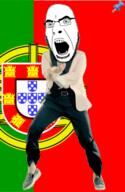 animated country dance flag full_body gangnam_style glasses irl open_mouth portugal push_pin soyjak sticky stubble variant:cobson // 300x460 // 524.3KB